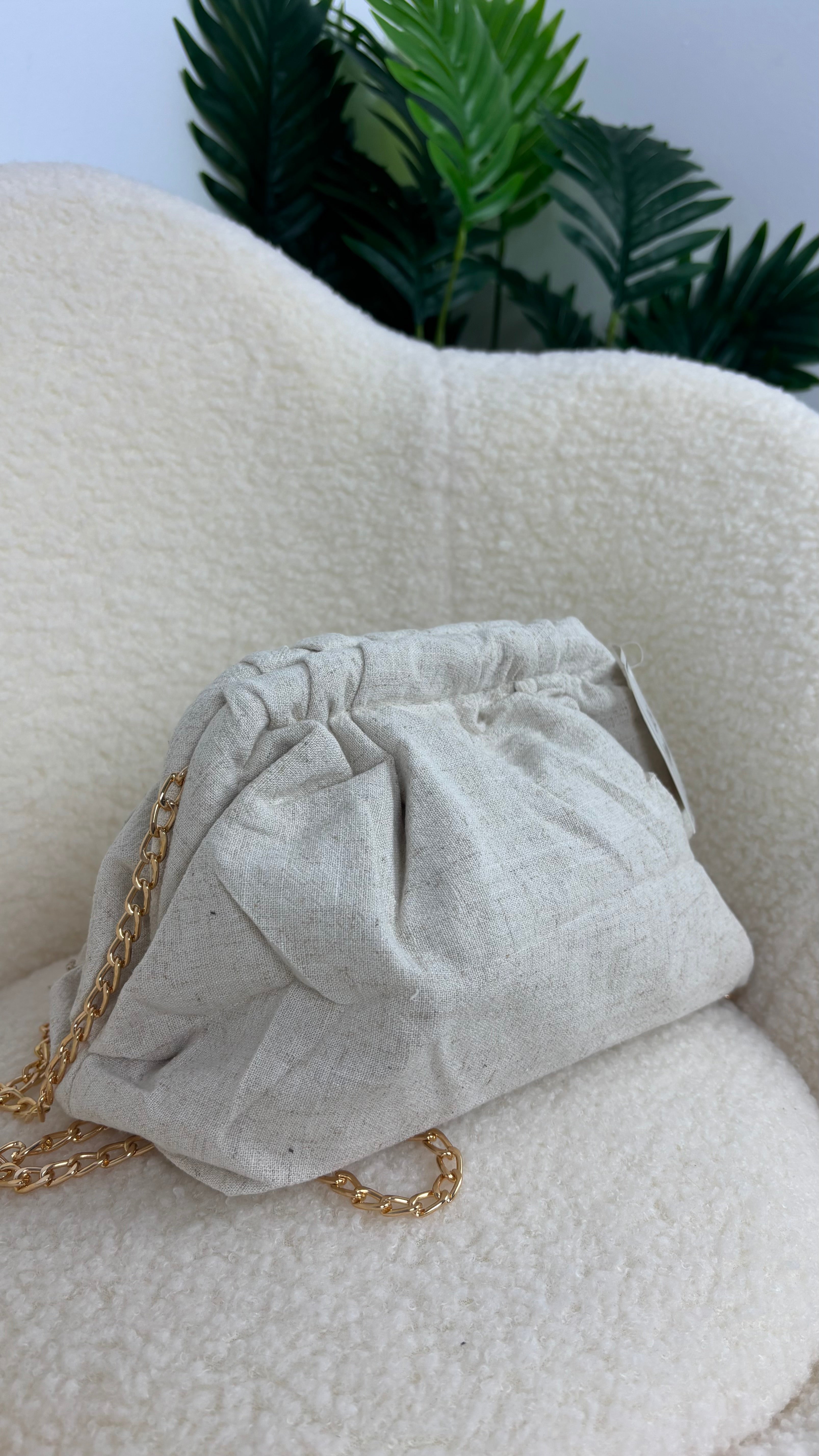 Bolso beige lentejuelas