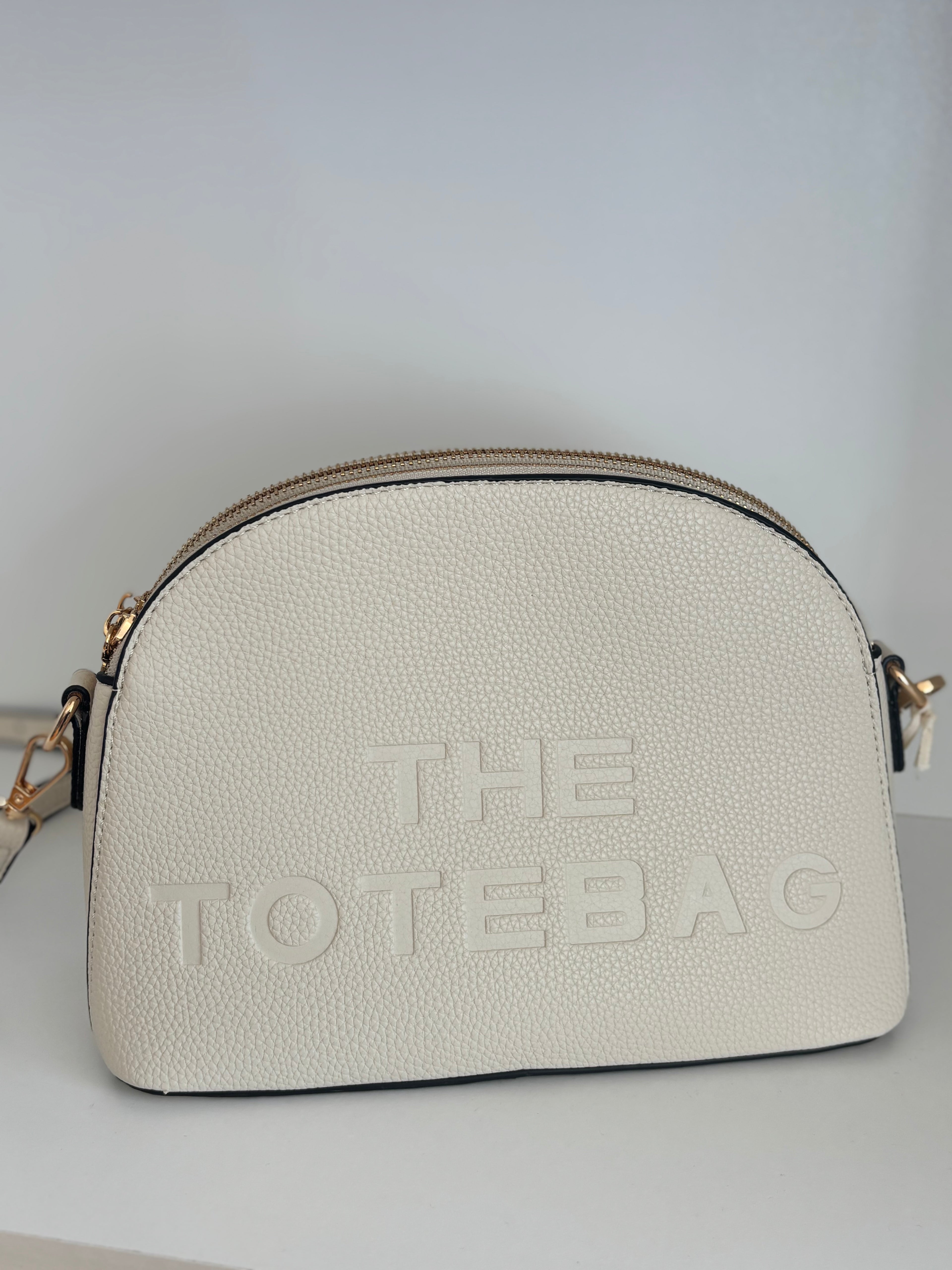 Bolso tote ovalado beige