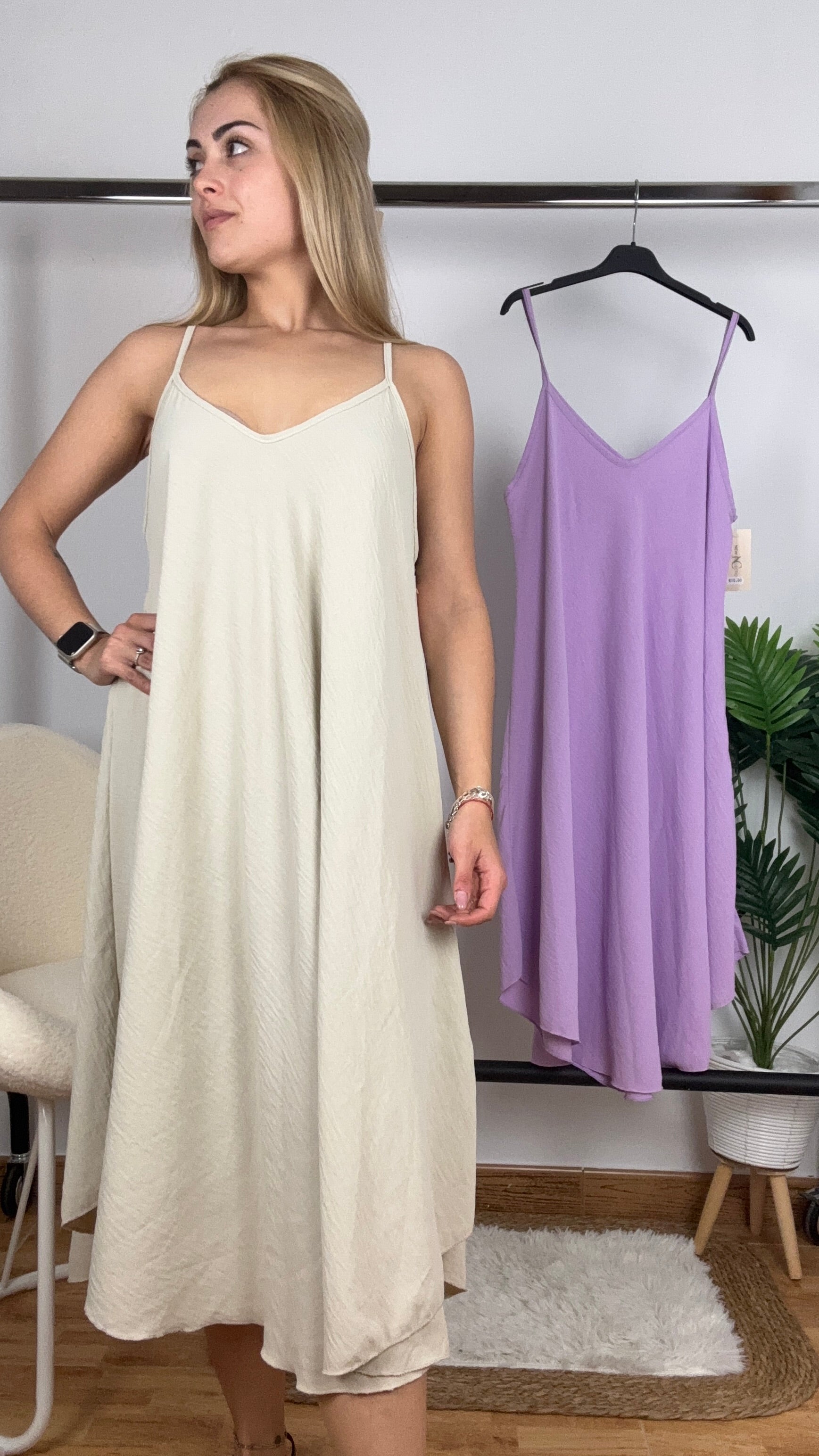 Vestido ancho de tirantes