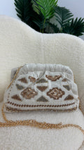 Bolso beige lentejuelas