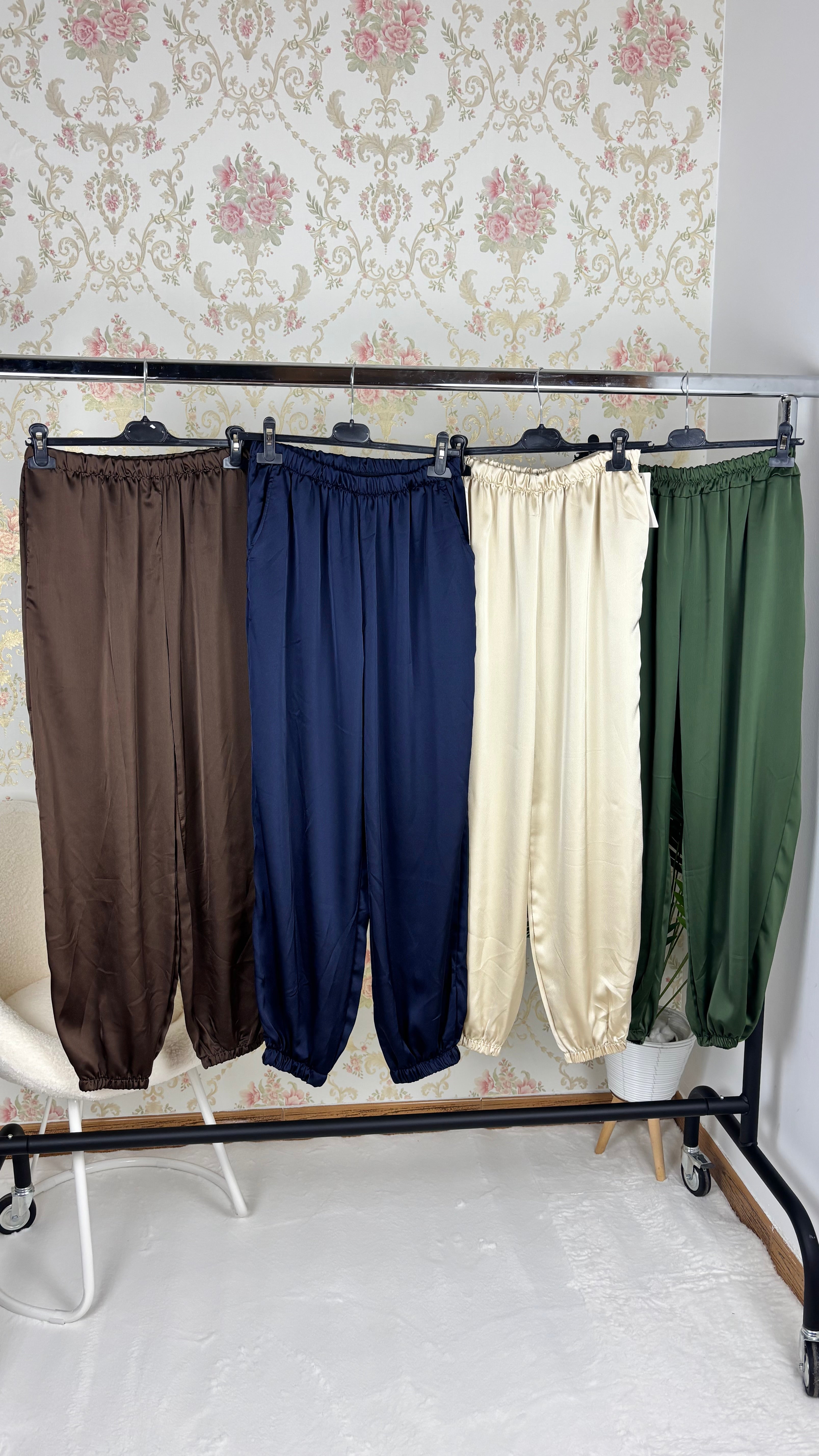 Pantalón globo satinado