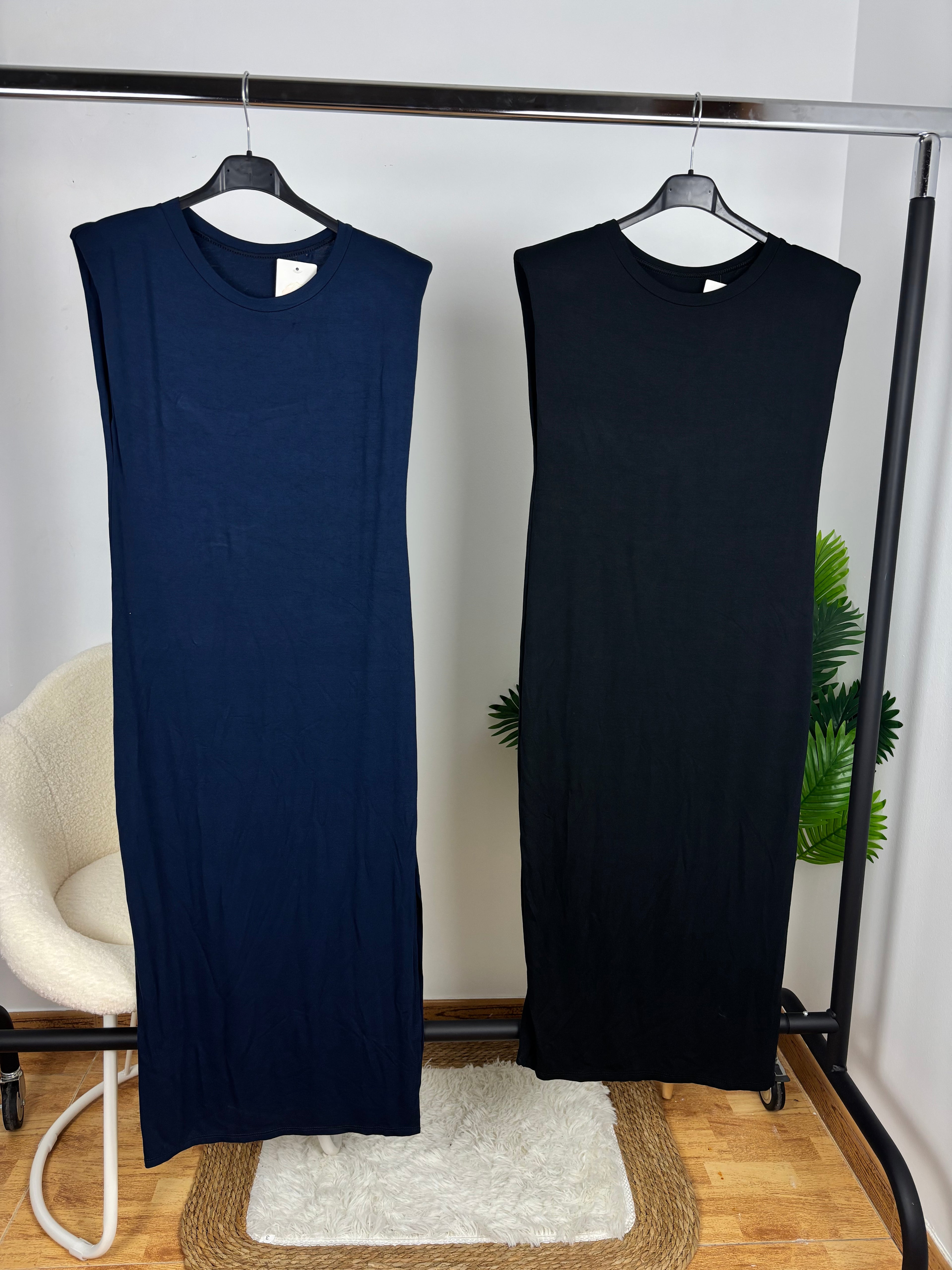 Vestido algodón con hombreras