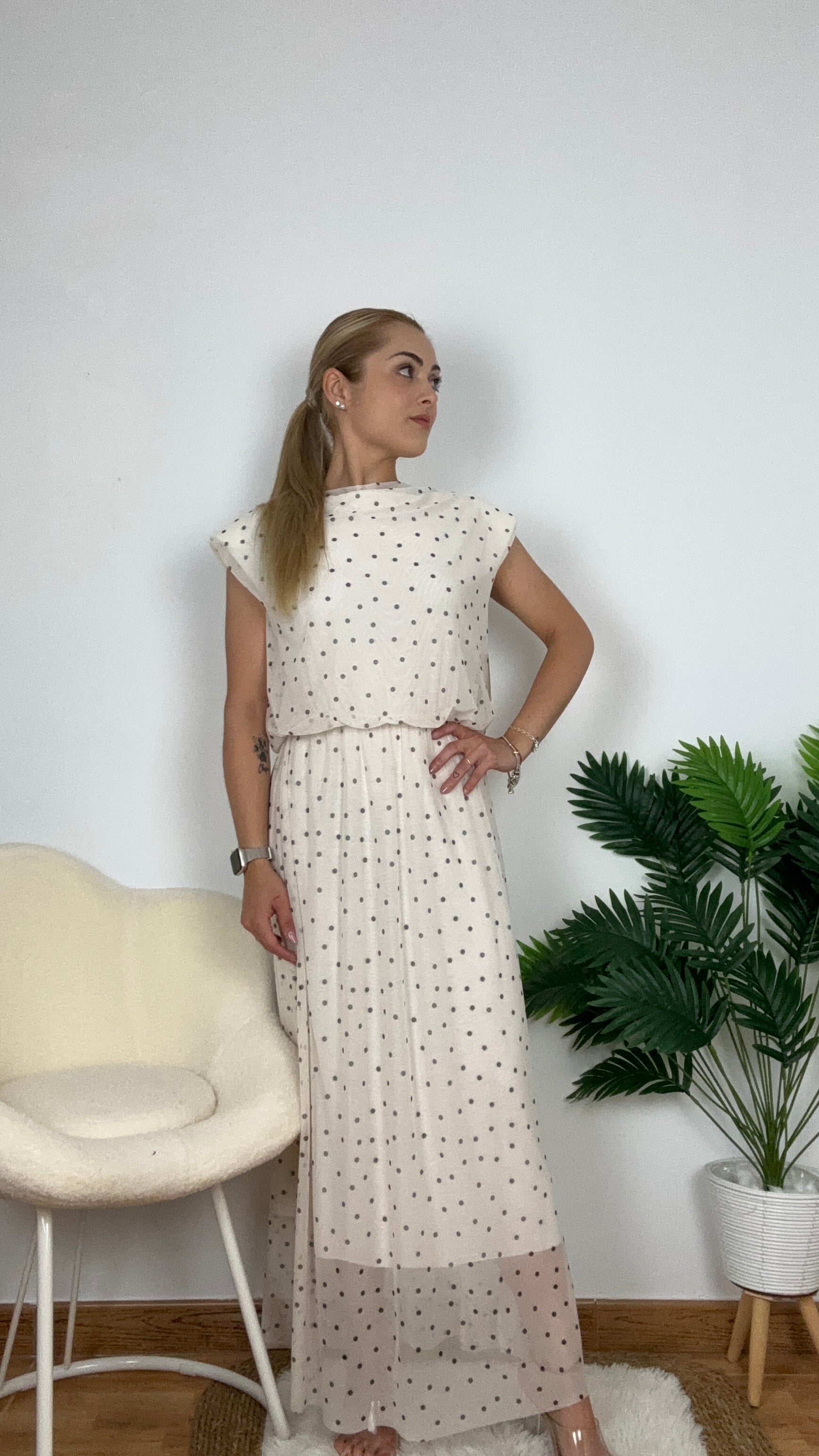 Vestido gasa de lunares