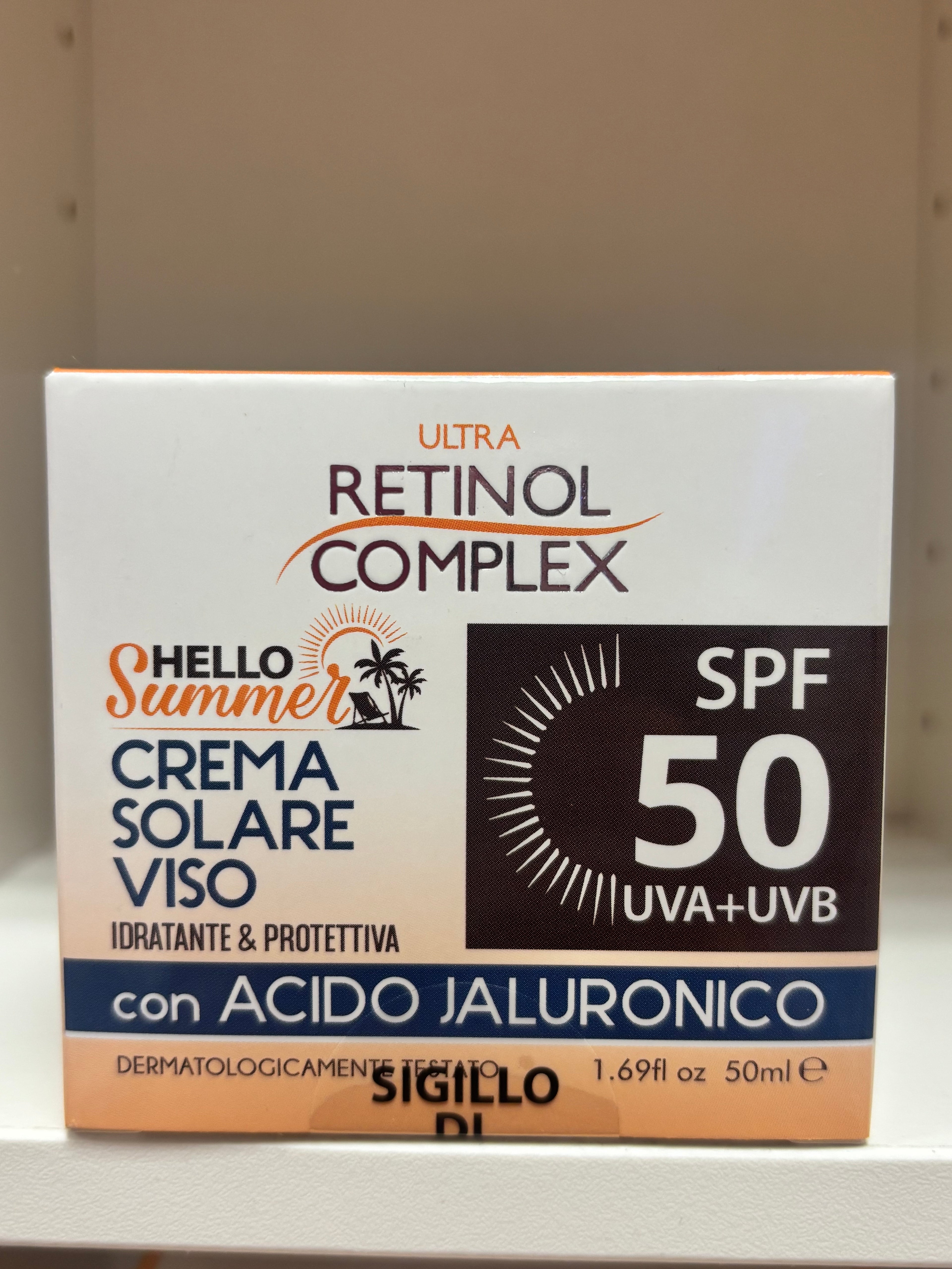 Crema solar con ácido hialuronico