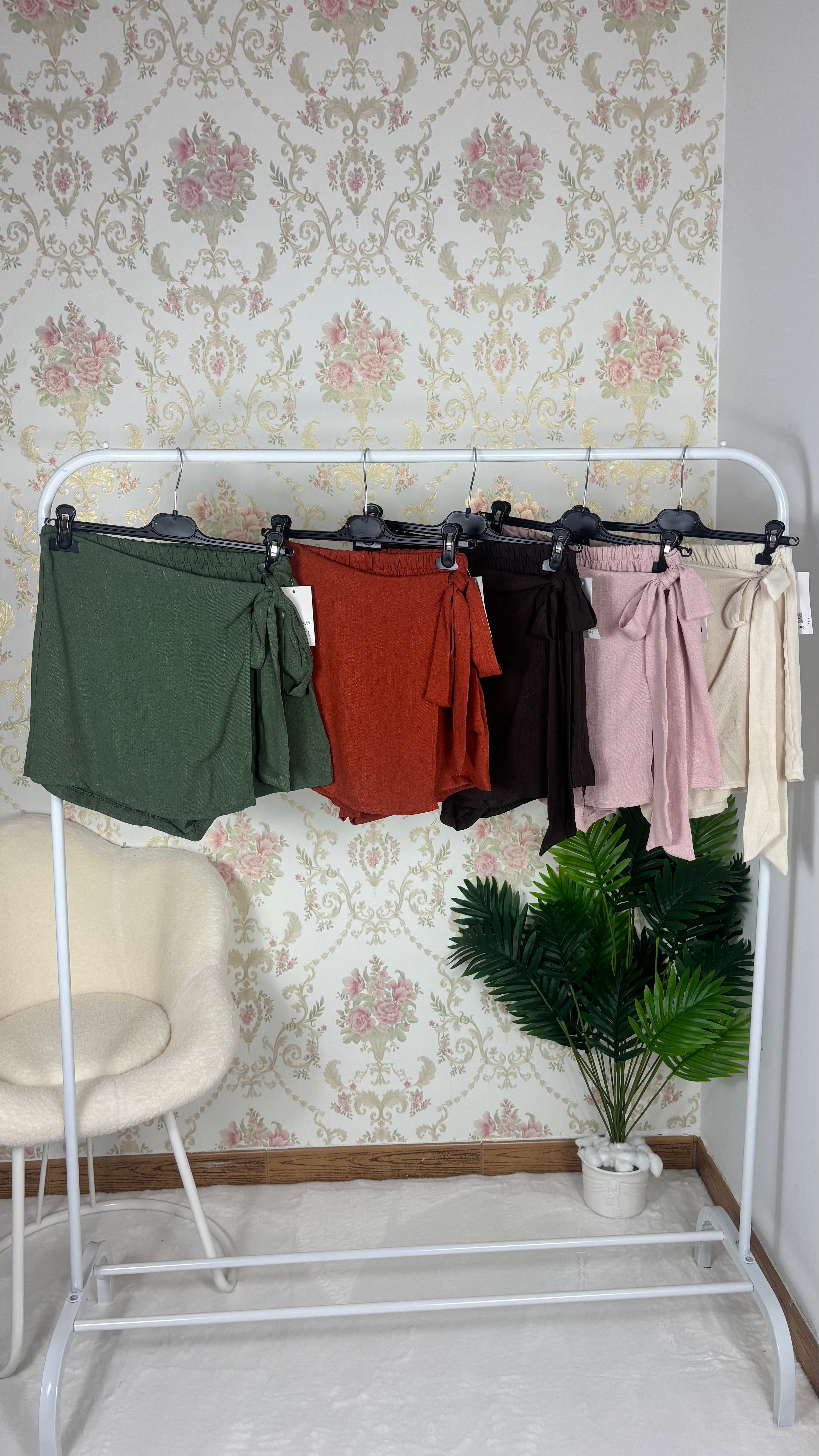Falda pantalón de lino