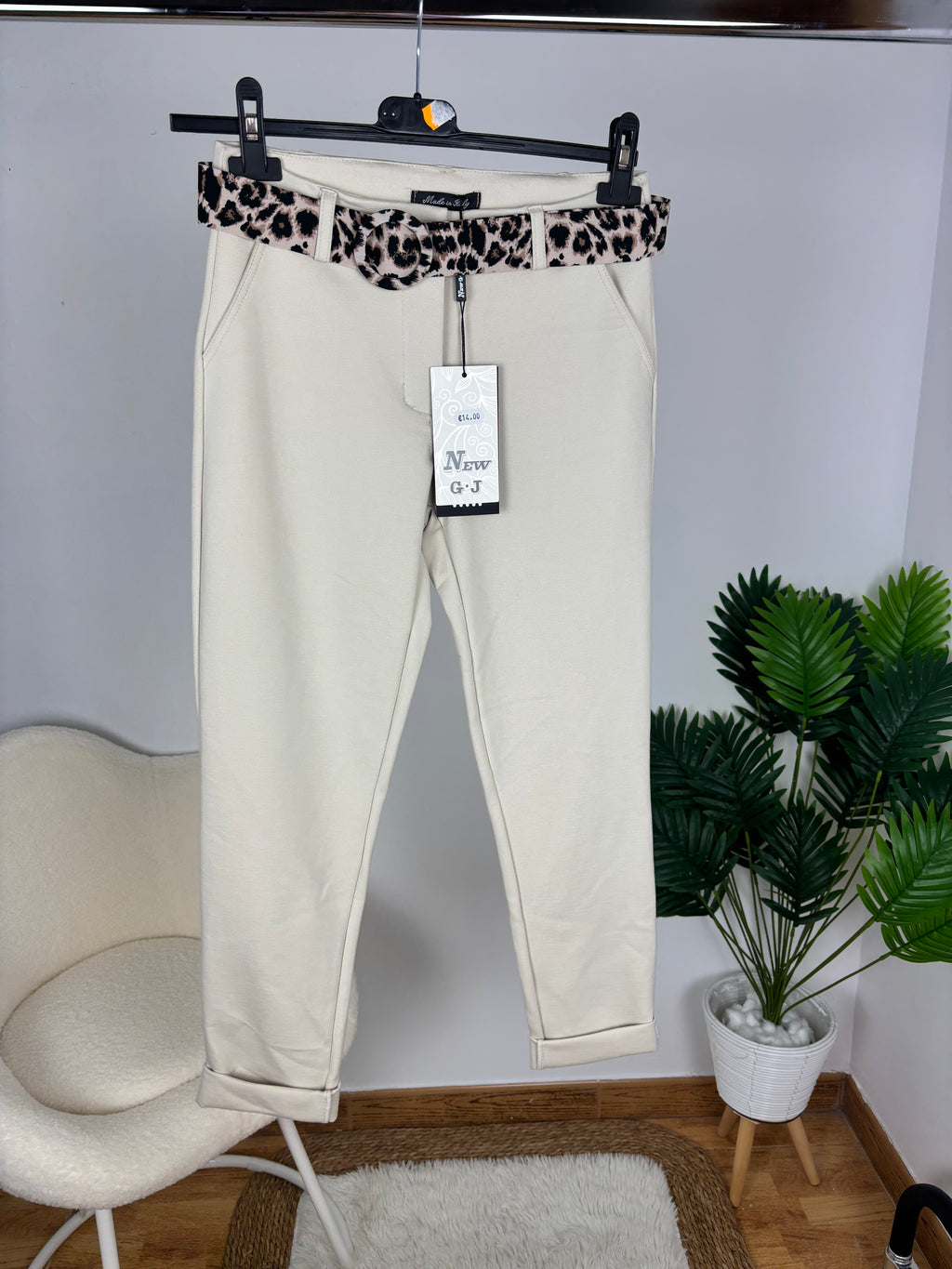 Pantalon New beige pegado