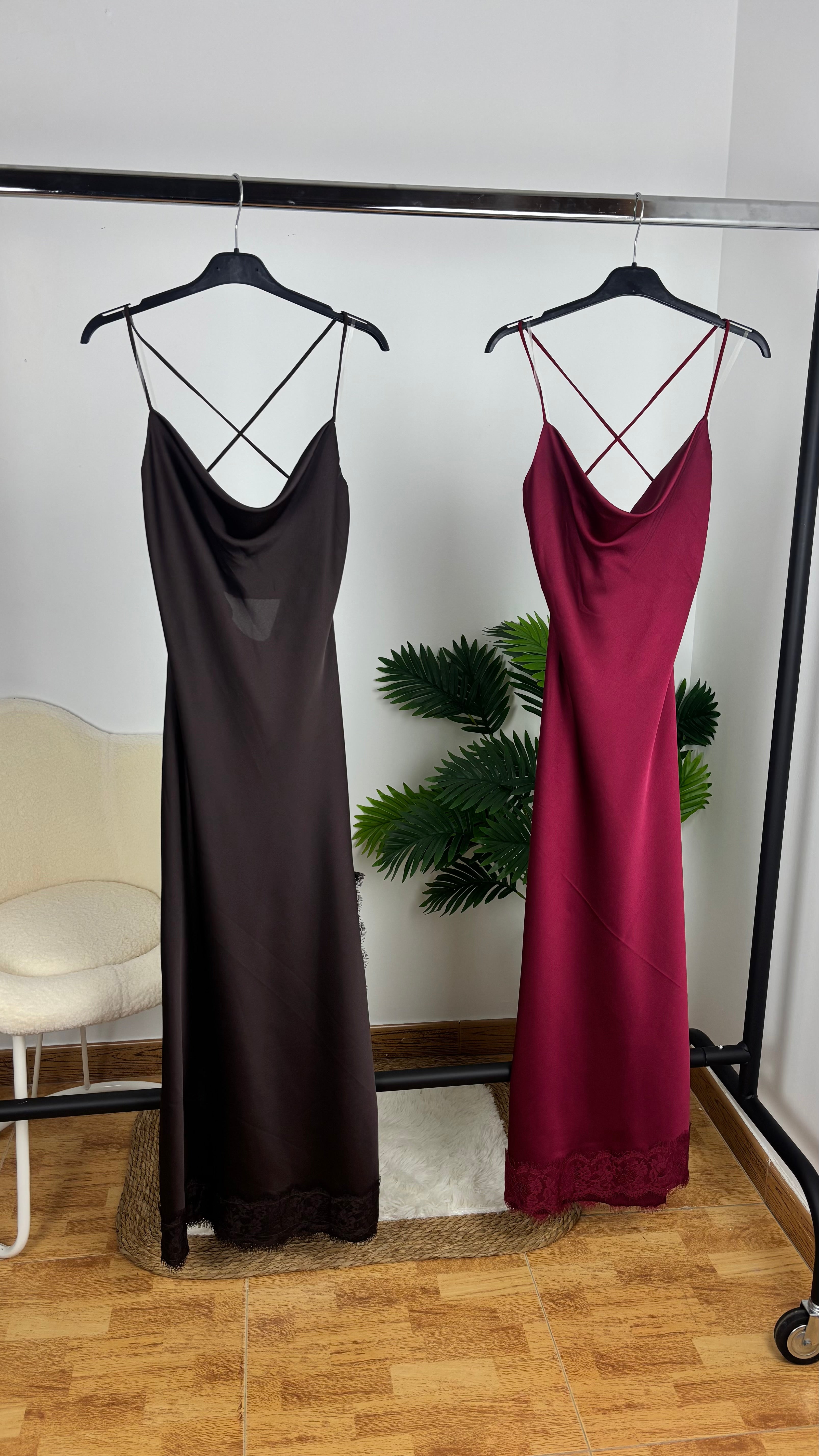 Vestido lencero satinado
