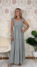 Vestido largo vichy