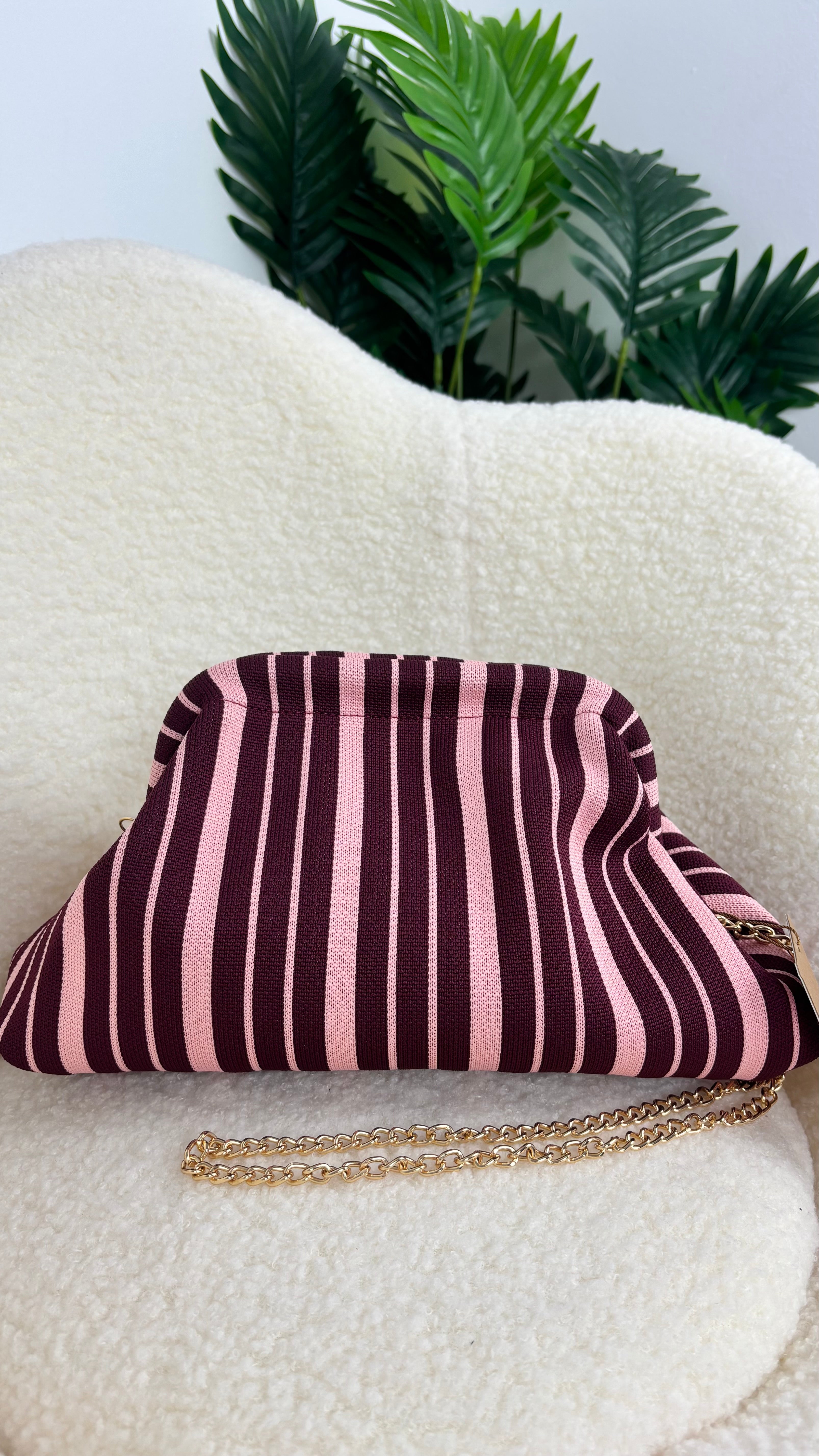 Bolso rayas rosa
