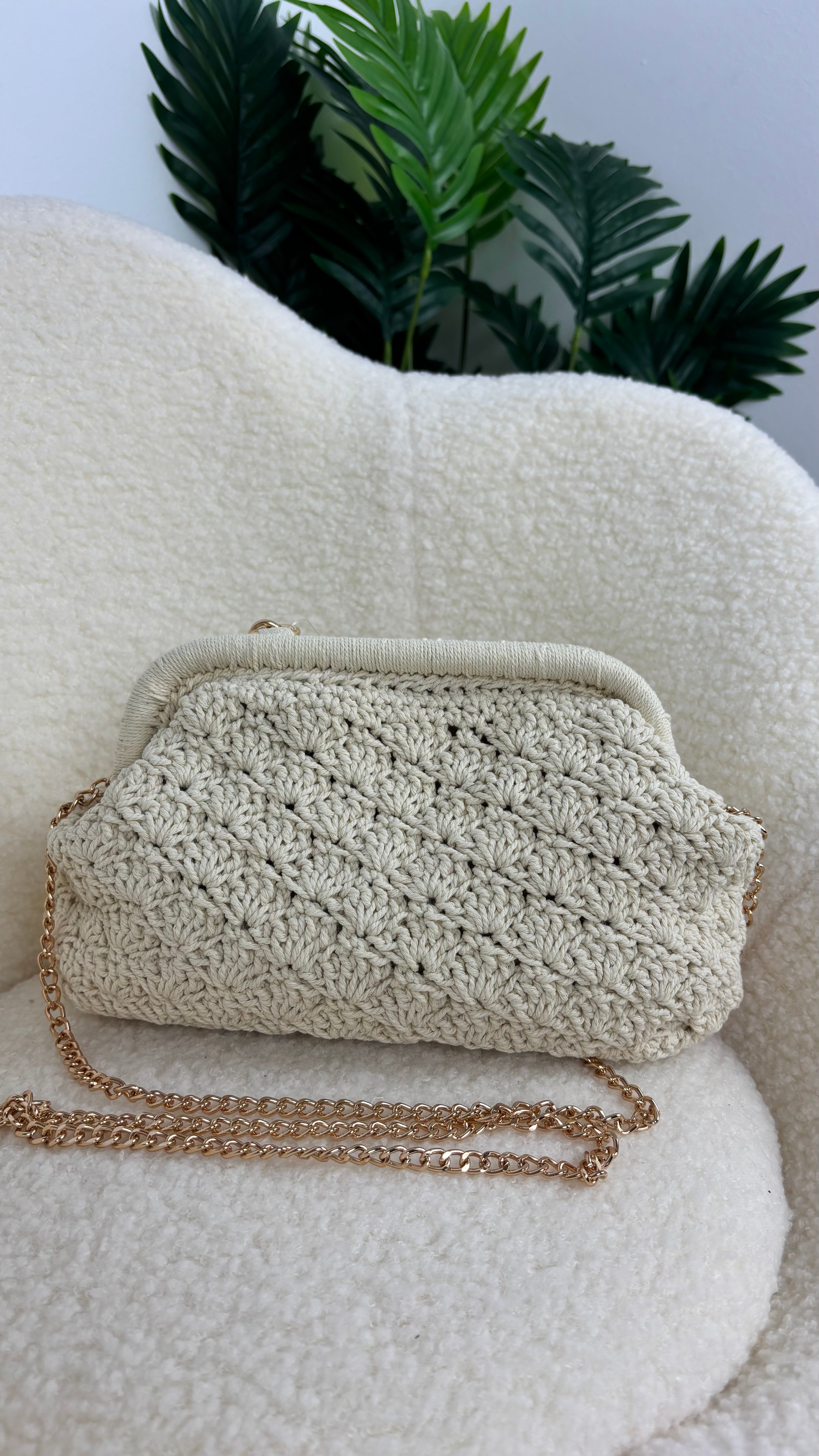 Bolso crochet beige 2