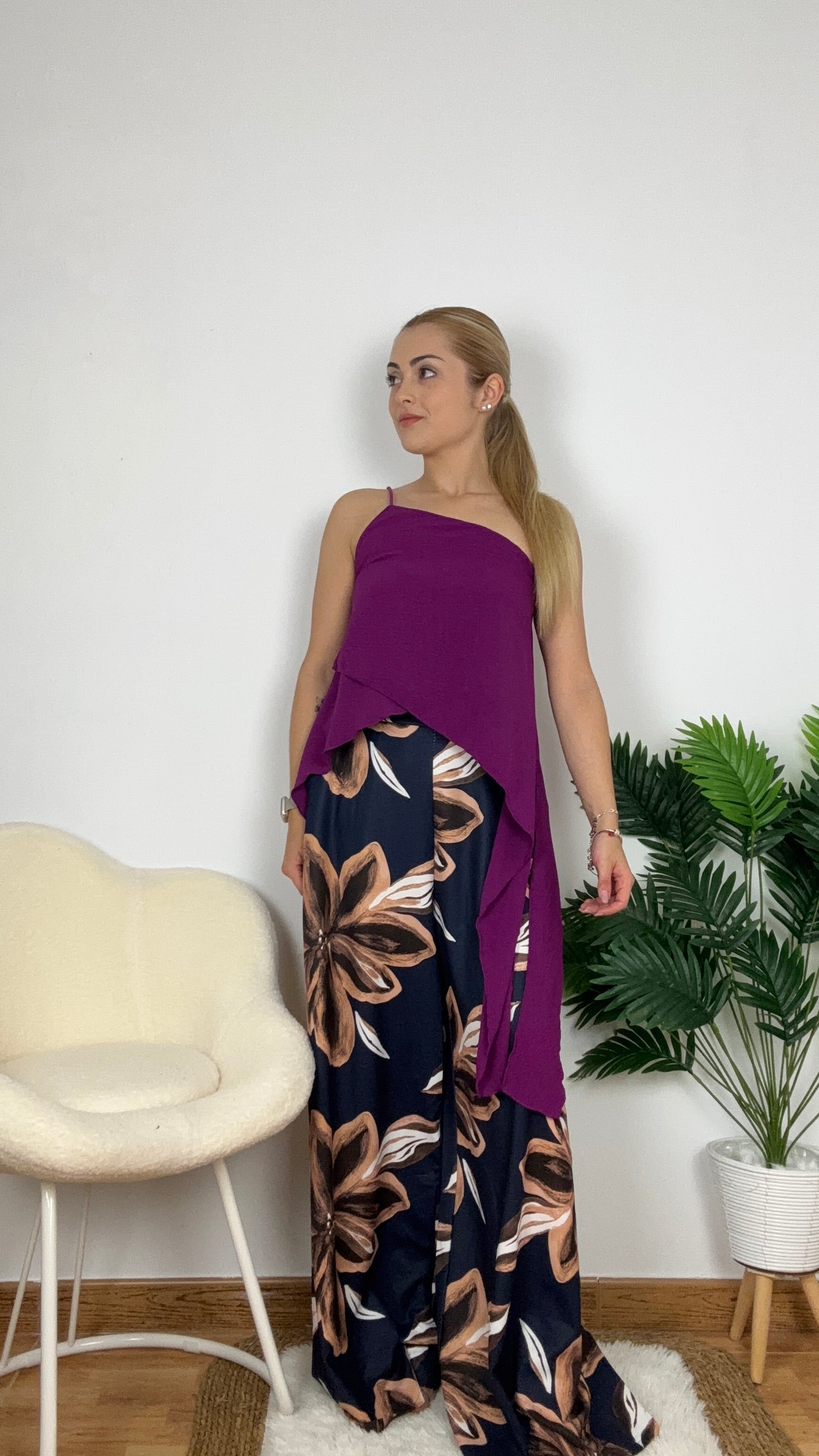 Pantalón ancho azul marino