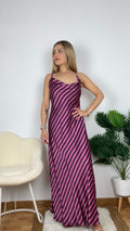 Vestido de rayas satinado