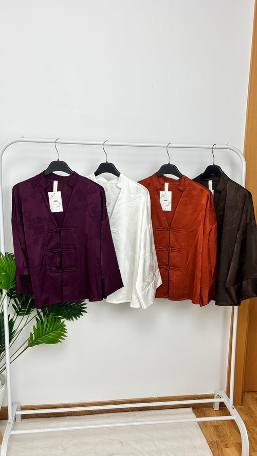 Camisa nudos satinada
